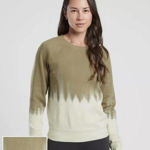 Athleta NWT Sundown Dip Dye Sweatshirt L Shadow Olive